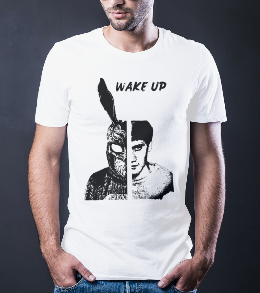 Donnie Darko Wake Up Split Face Frank And Donnie Portrait T-Shirt