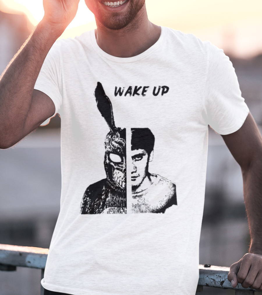 Donnie Darko Wake Up Split Face Frank And Donnie Portrait T-Shirt