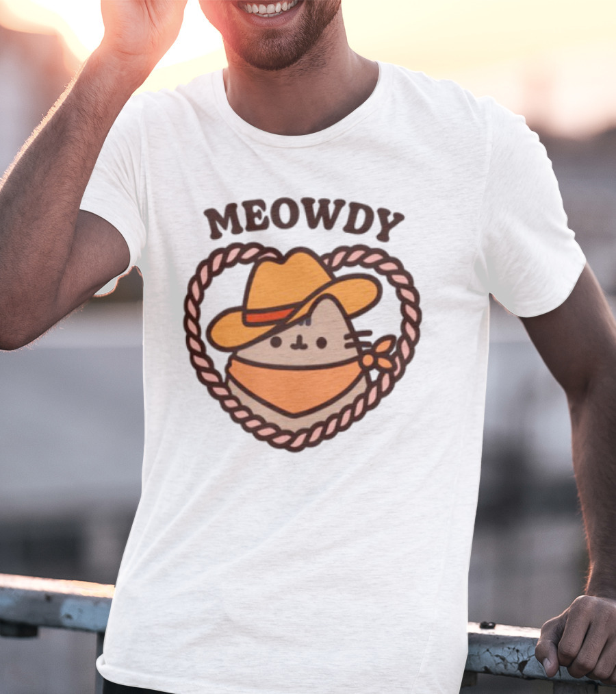 Meowdy Cowboy Pusheen With Hat And Bandana T-Shirt