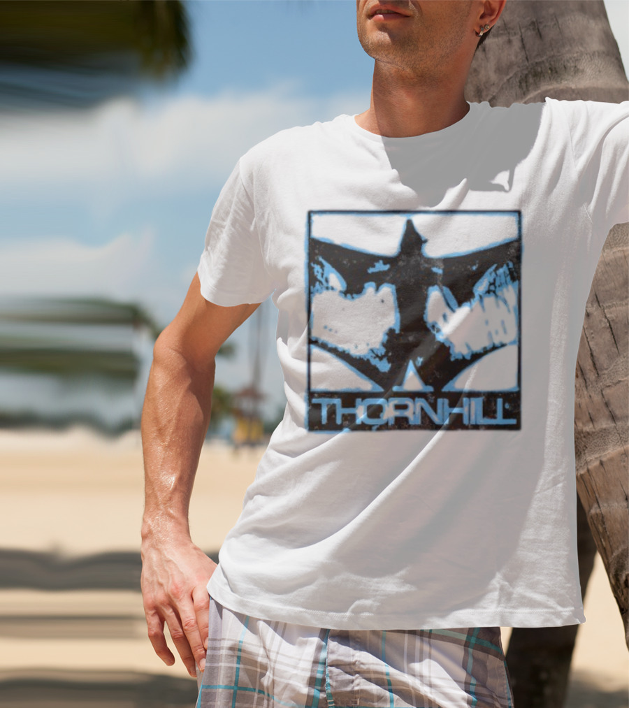 Thornhill Bat White Distressed Grunge Style T-Shirt