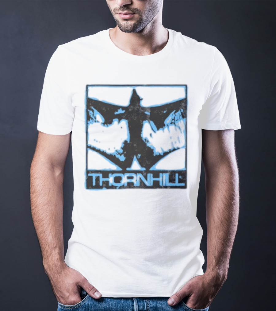 Thornhill Bat White Distressed Grunge Style T-Shirt