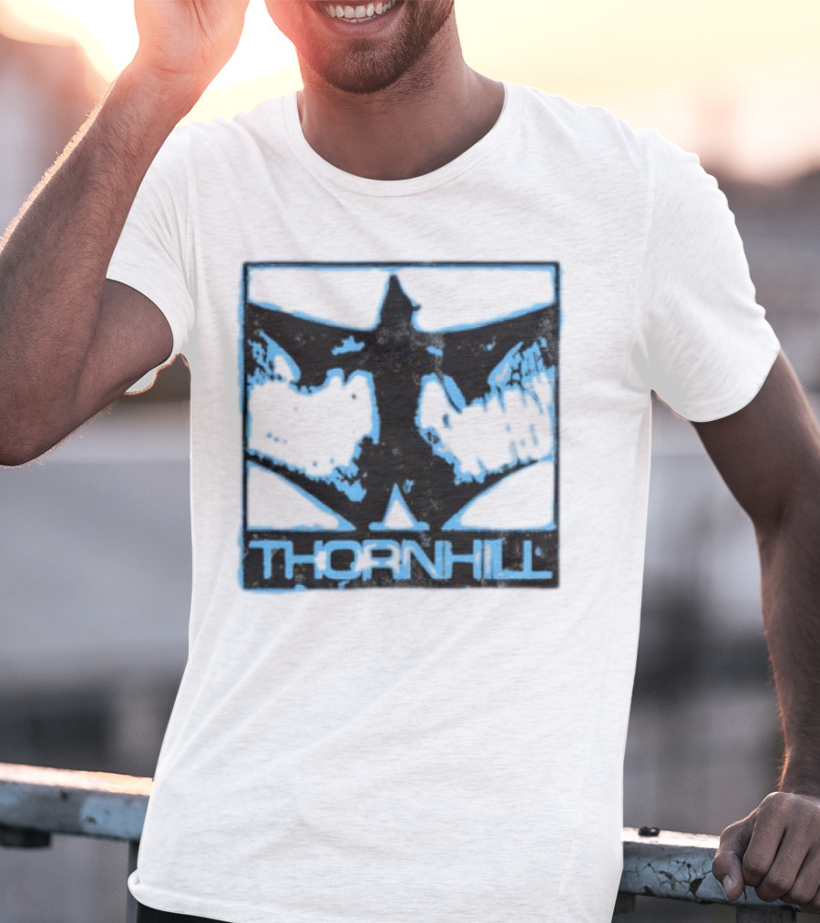 Thornhill Bat White Distressed Grunge Style T-Shirt