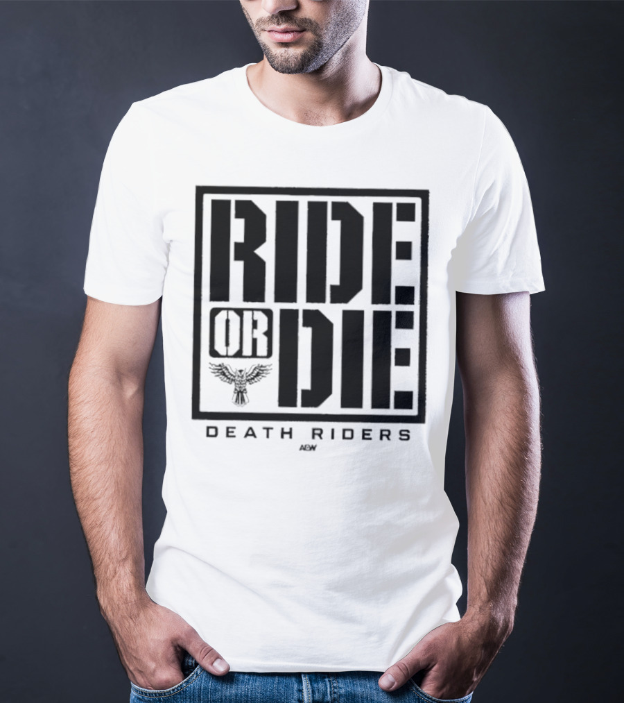 Death Riders Ride Or Die Skeleton Biker Gang AEW T-Shirt