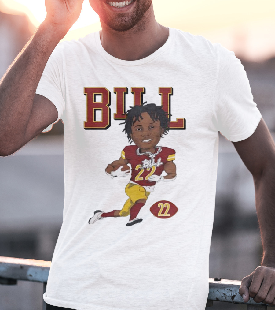 Jacory Bill Croskey Merritt Number 22 Football Player Illustration T-Shirt