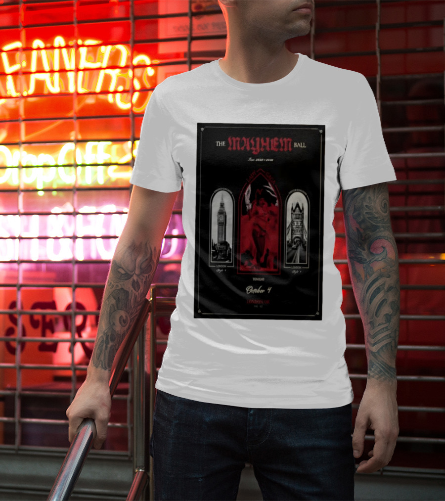 Lady Gaga The Mayhem Ball Tonight October 4 London UK The O2 2025 T-Shirt