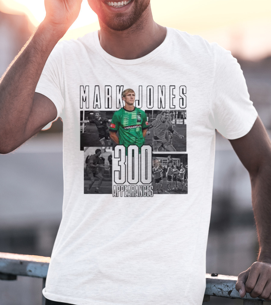 Mark Jones 300 Appearances Northwich FC Green Jersey Football Tribute T-Shirt