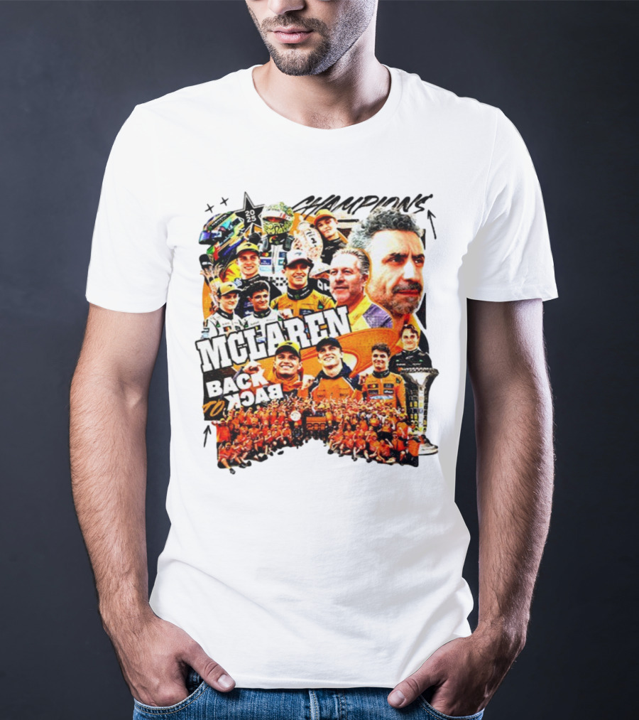 McLaren 2025 Back To Back Formula 1 World Constructors’ Championship Victory T-Shirt