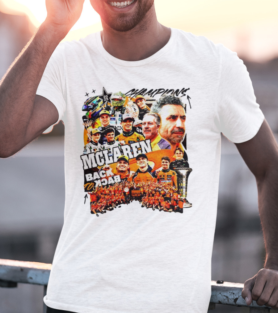 McLaren 2025 Back To Back Formula 1 World Constructors’ Championship Victory T-Shirt