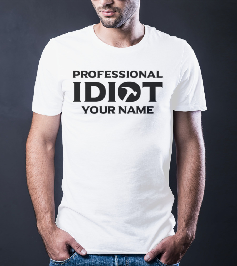 The Professional Idiots Subtle Black And White Typography T-Shirt