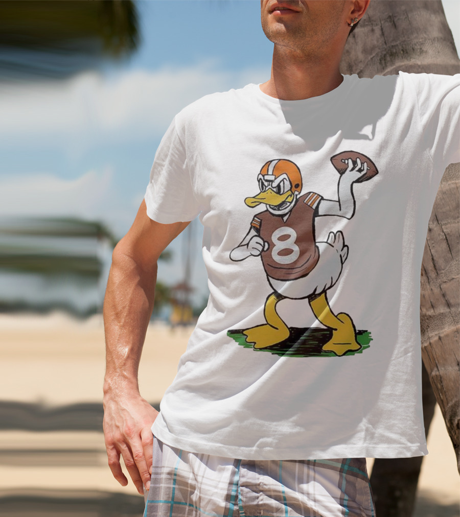 Duck Quarterback Number 8 Cleveland Browns Dillon Gabriel T-Shirt