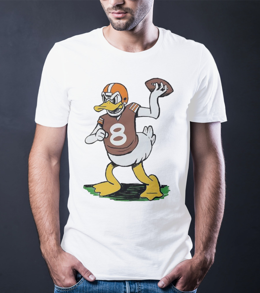Duck Quarterback Number 8 Cleveland Browns Dillon Gabriel T-Shirt