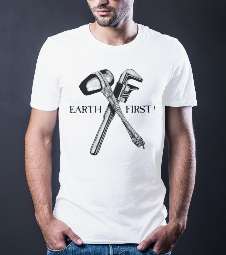 Earth First Hammer And Wrench Emblem T-Shirt