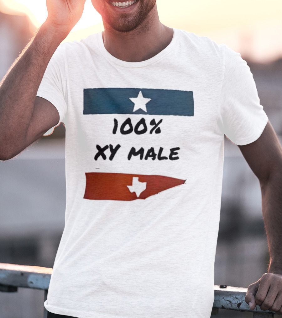 Texas Star 100 Percent XY Male Flag Design T-Shirt