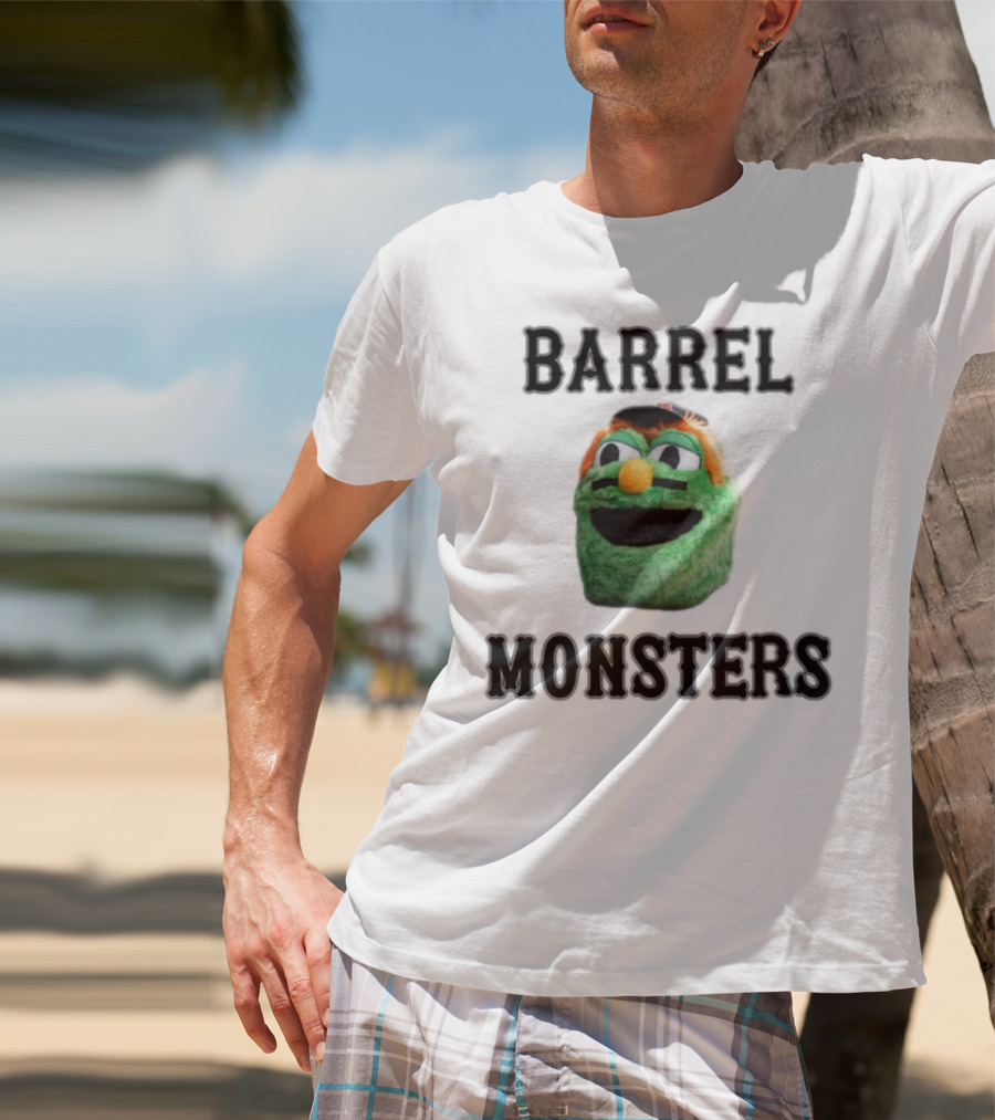 Barrel Monsters Wally Green Fur Mustache Baseball Hat T-Shirt
