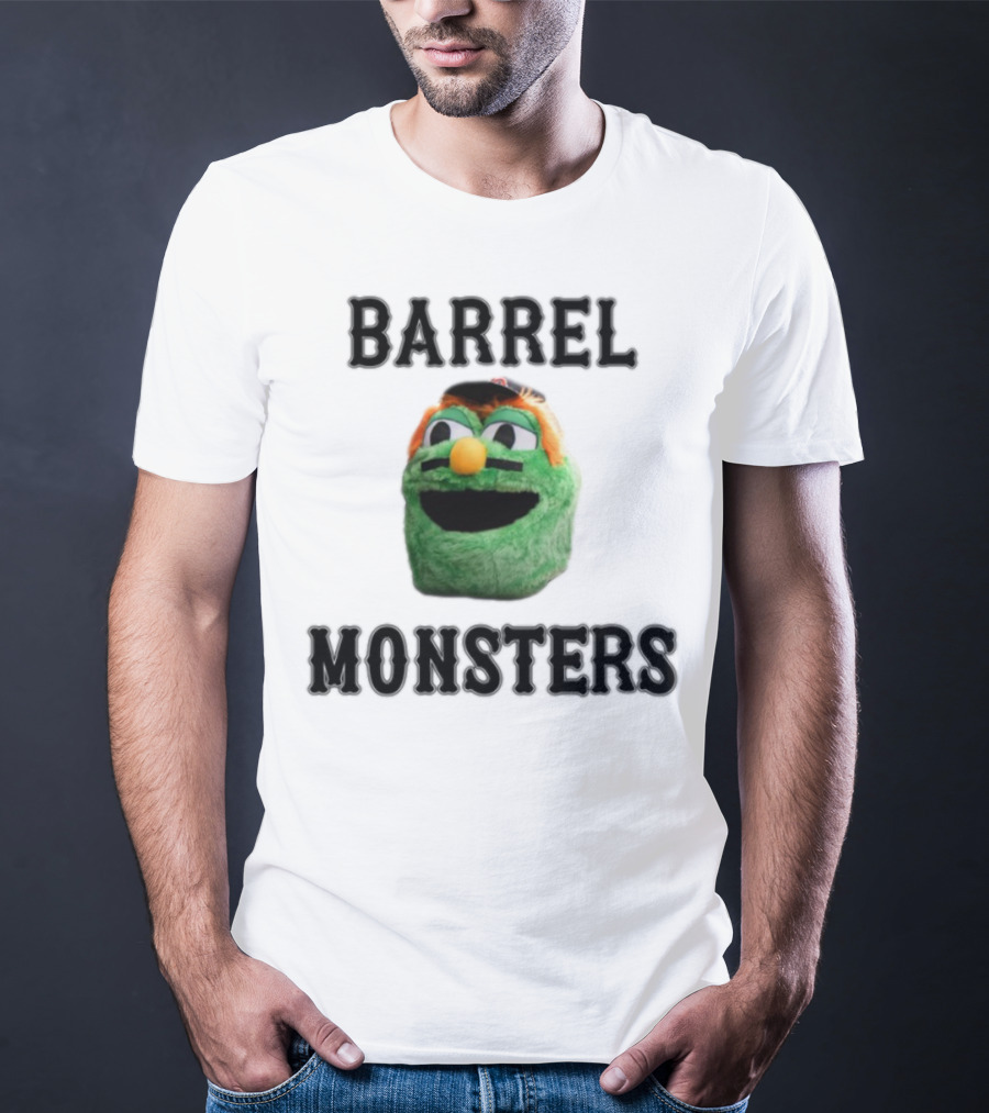 Barrel Monsters Wally Green Fur Mustache Baseball Hat T-Shirt