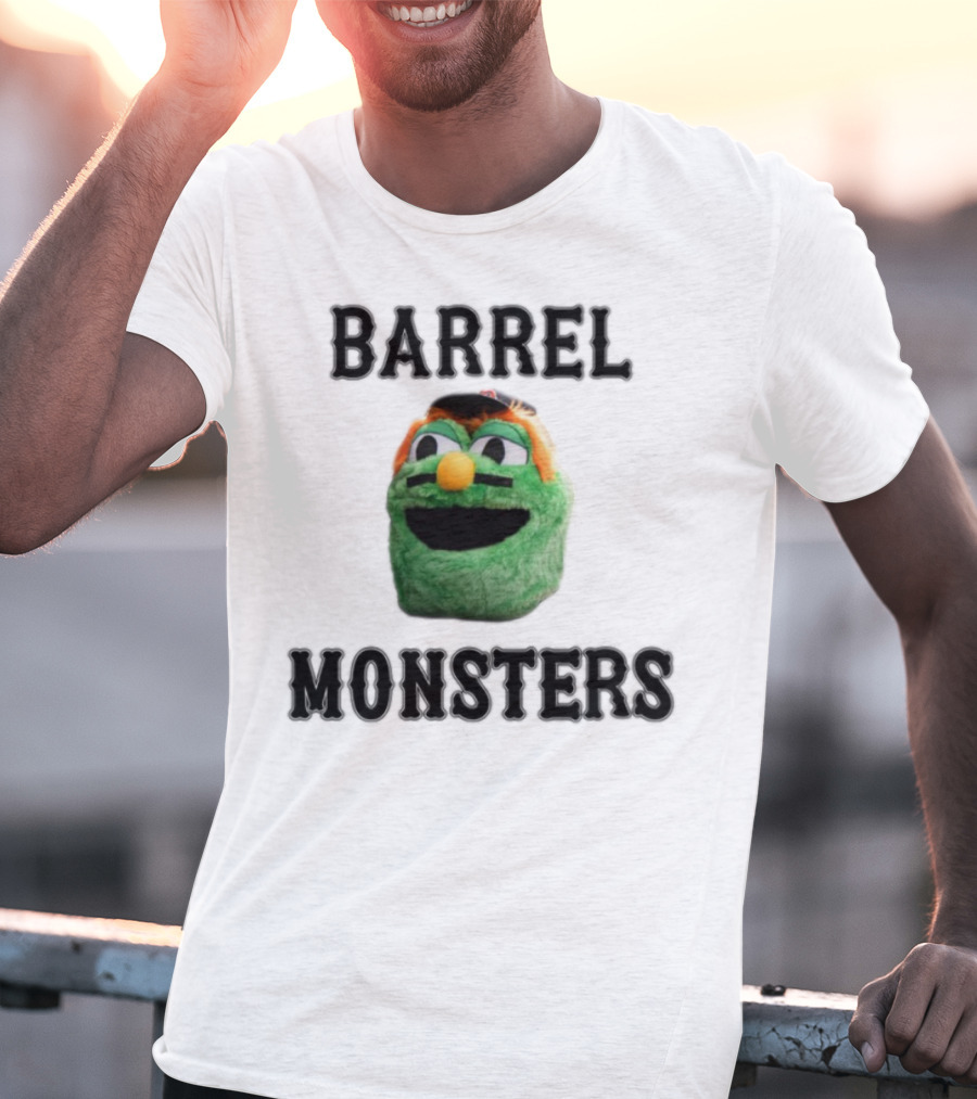 Barrel Monsters Wally Green Fur Mustache Baseball Hat T-Shirt
