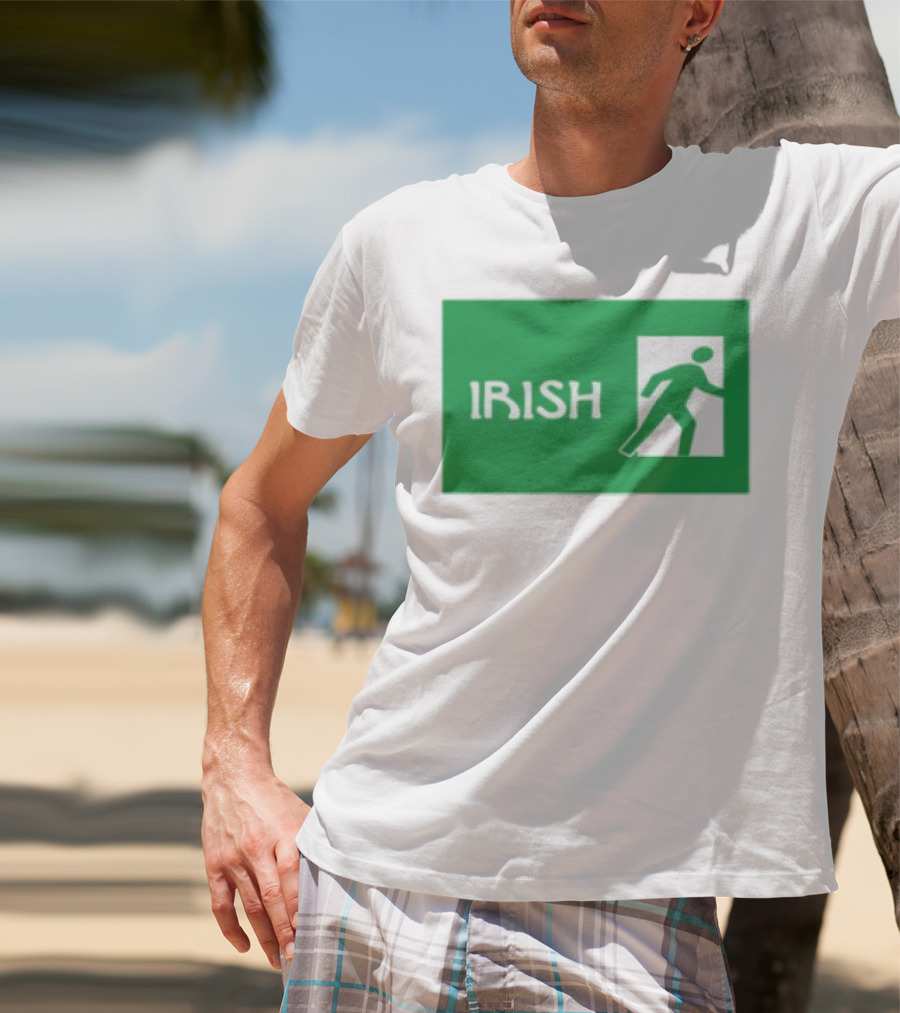 Emotionalclub Irish Exit Green Emergency Sign Style T-Shirt