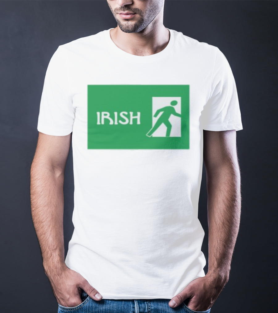 Emotionalclub Irish Exit Green Emergency Sign Style T-Shirt