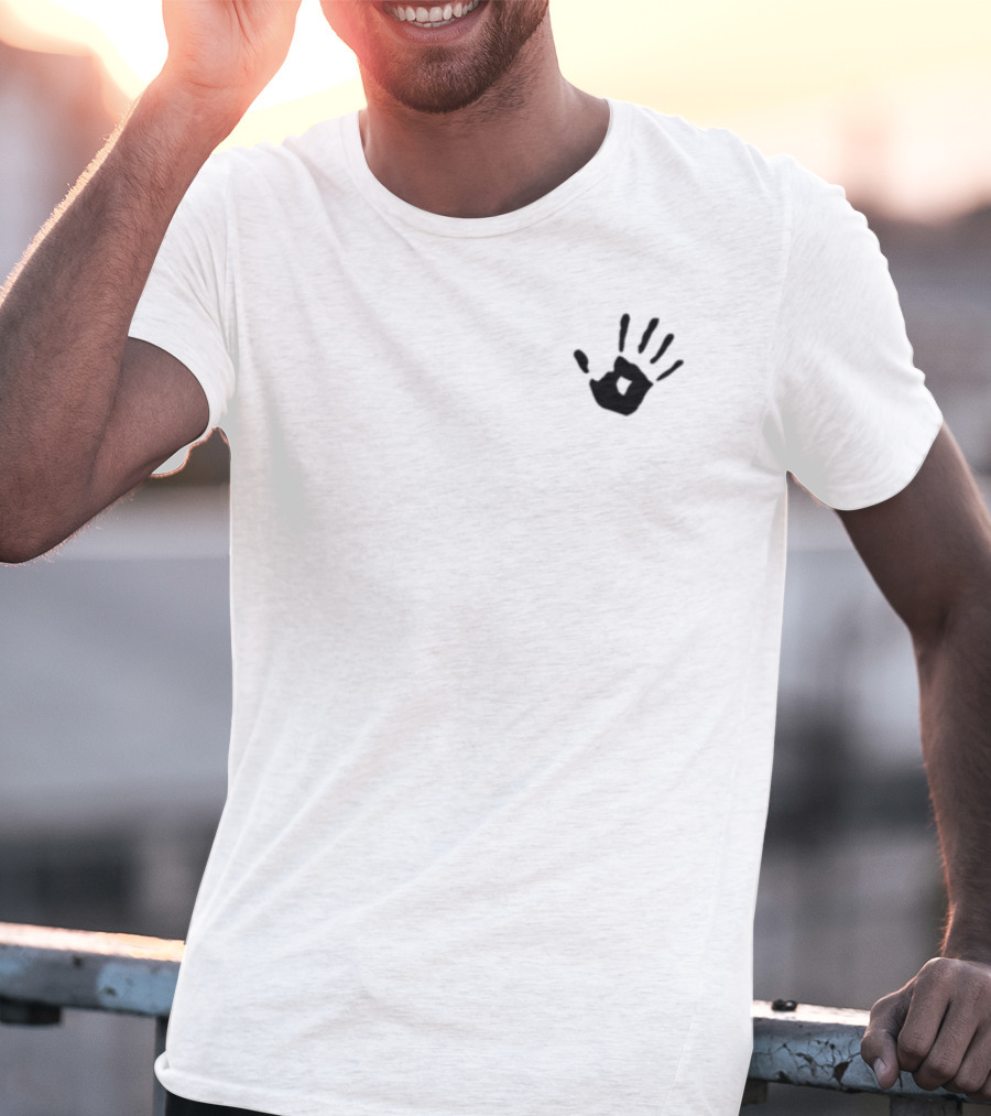 Davido Black Palm Imprint Unique Hand Symbol T-Shirt