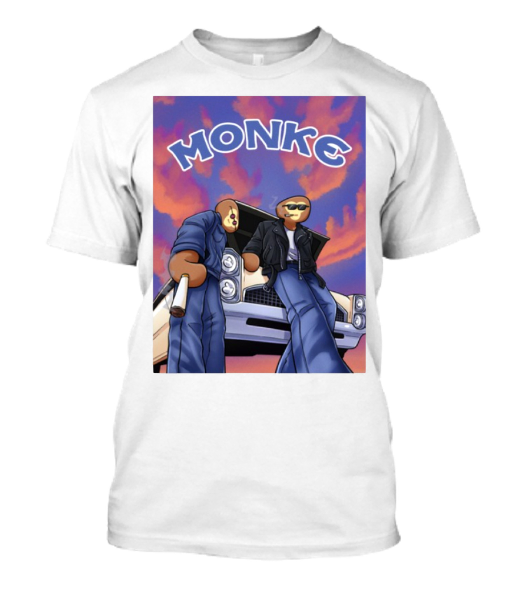 Joe Monke Cool Vibe Retro Car Art T-Shirt