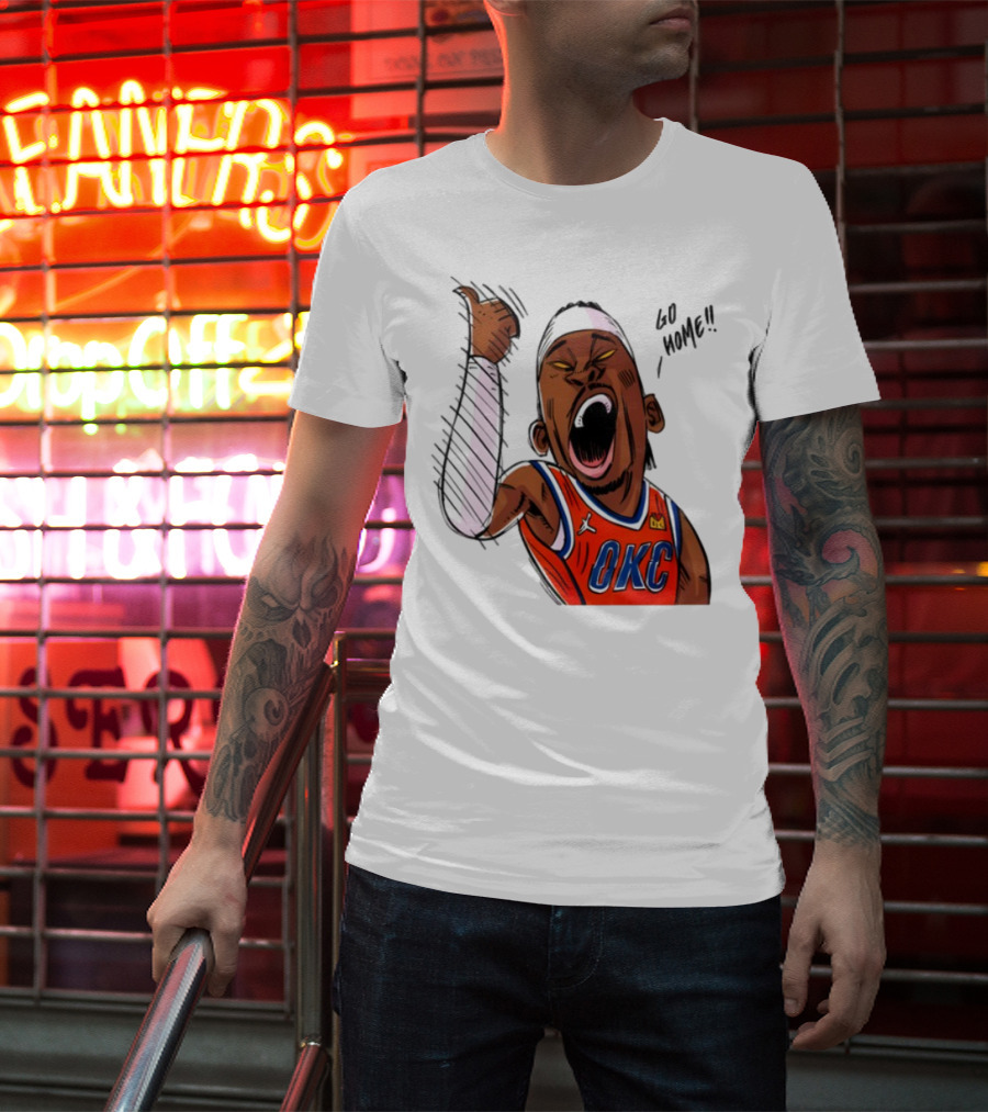 Oklahoma City Thunder Basketball OKC Go Home Cartoon Player T-Shirt