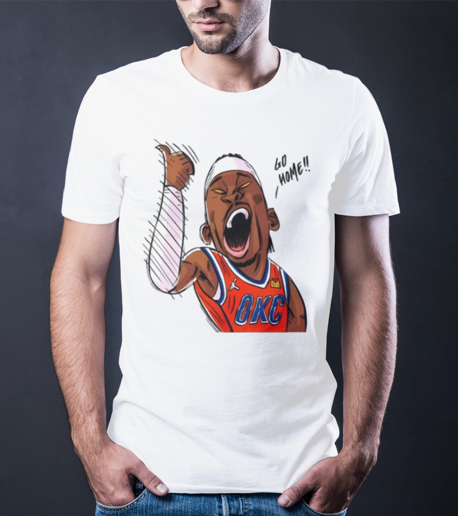 Oklahoma City Thunder Basketball OKC Go Home Cartoon Player T-Shirt