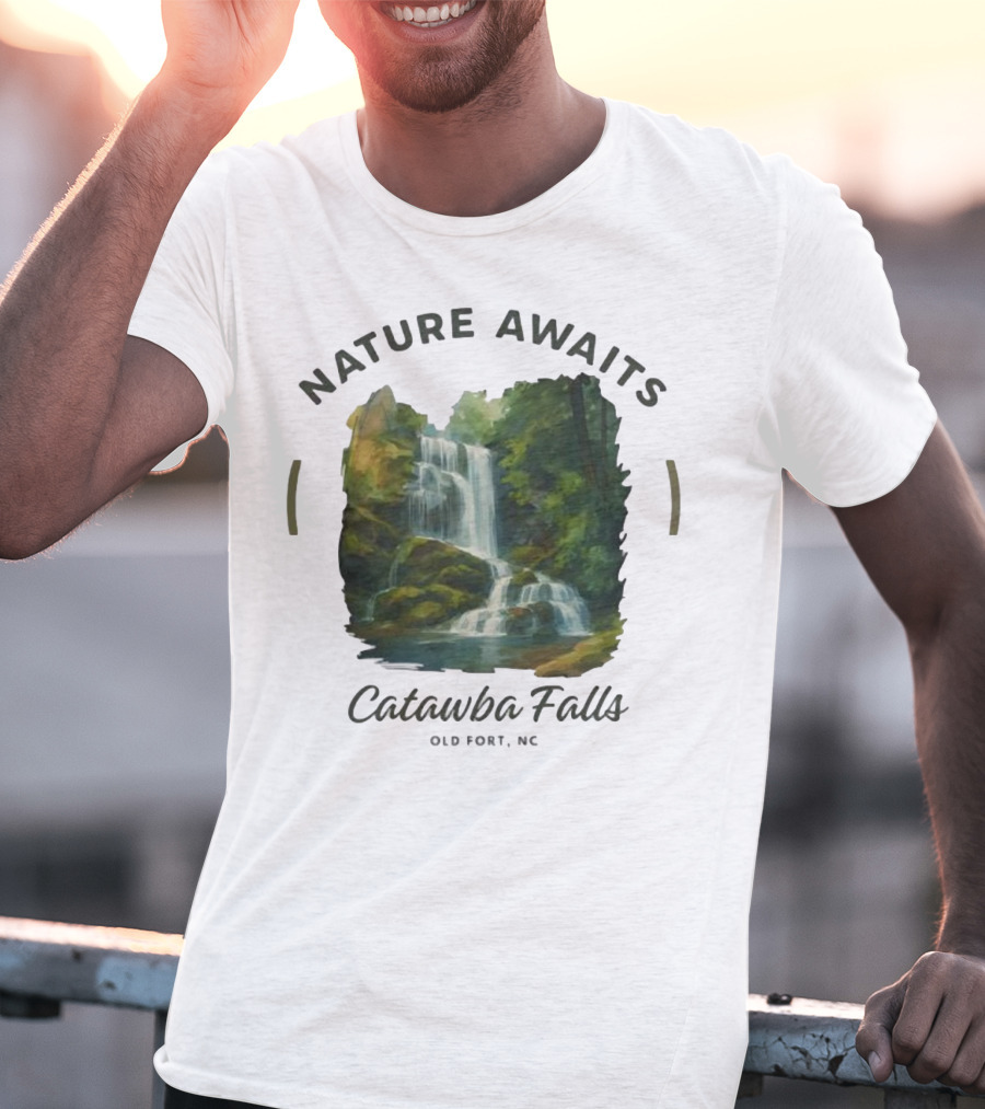 Nature Awaits Catawba Falls Old Fort NC T-Shirt