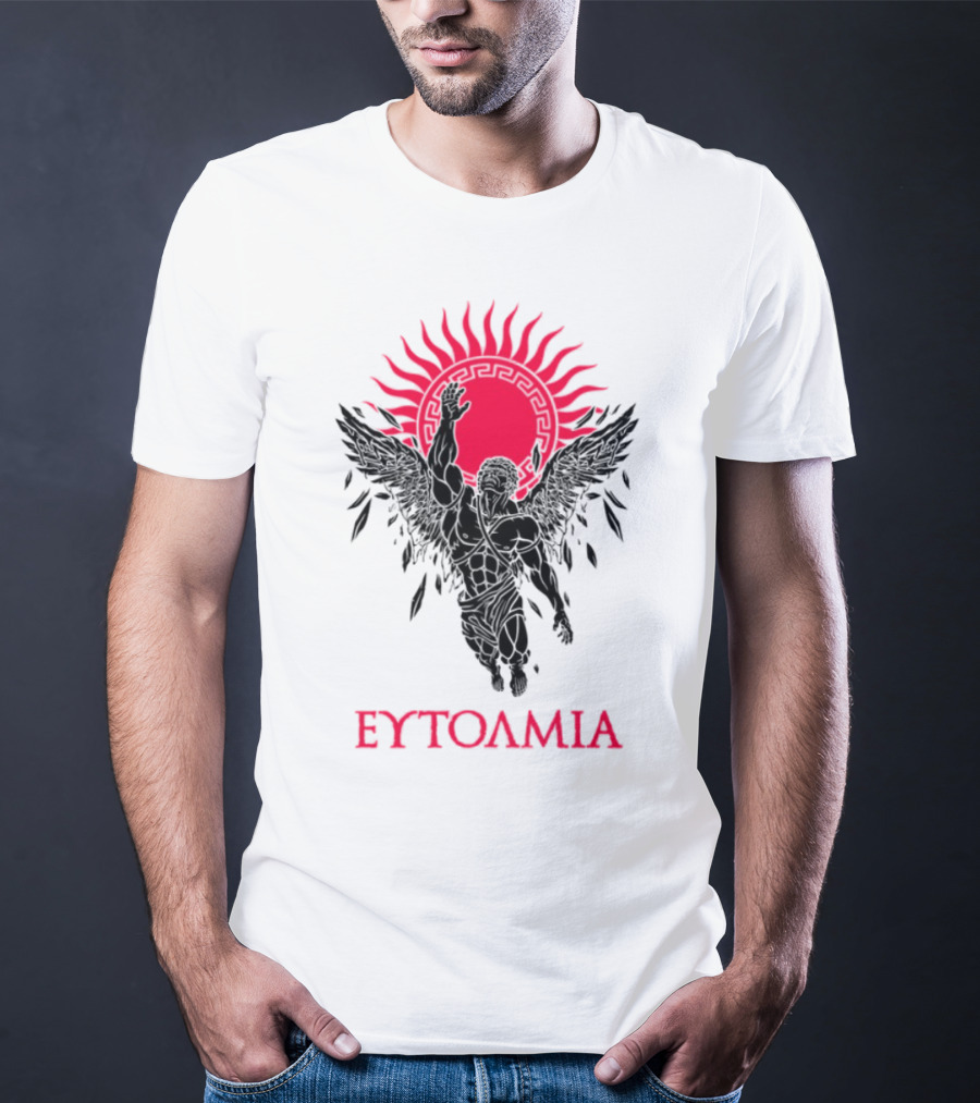 Ευτολμια Angel Silhouette With Rising Red Sun T-Shirt