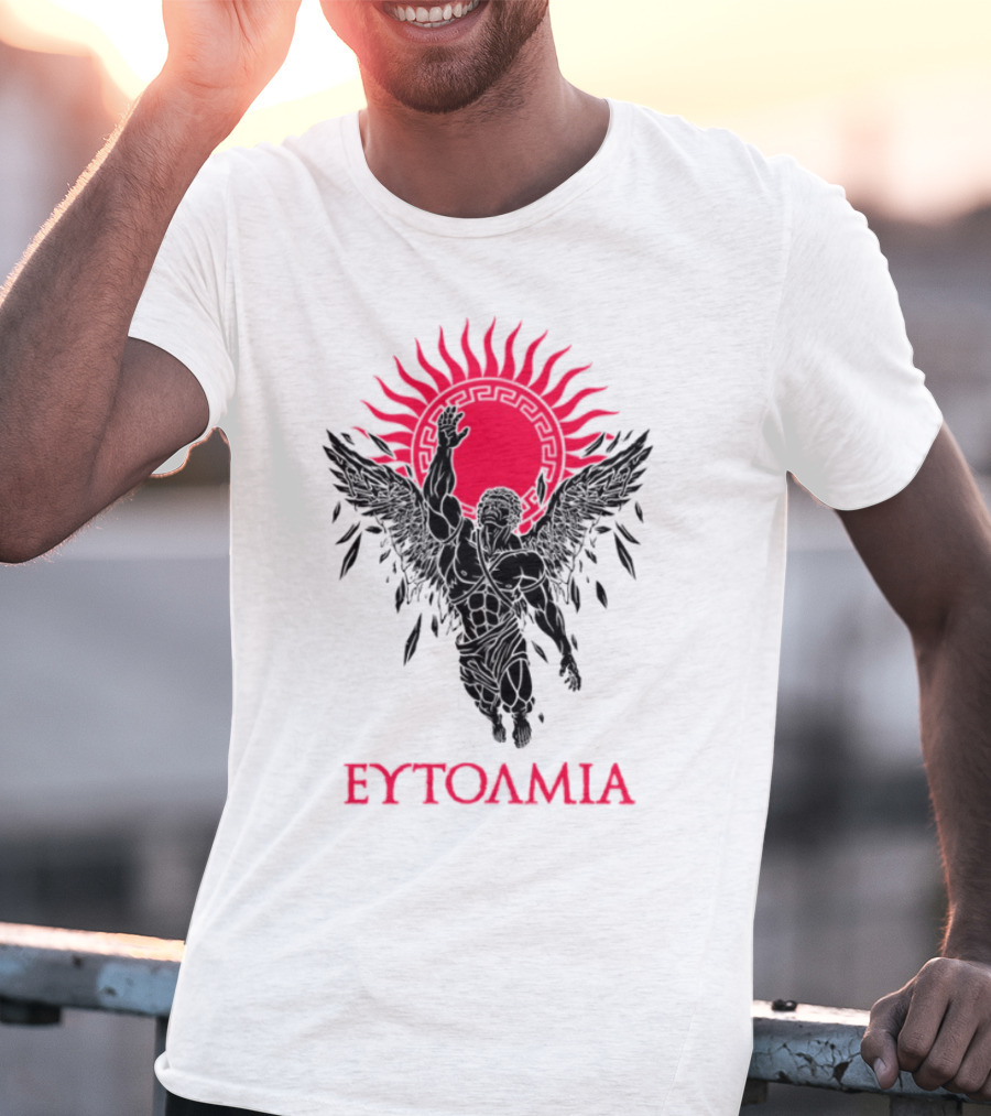 Ευτολμια Angel Silhouette With Rising Red Sun T-Shirt