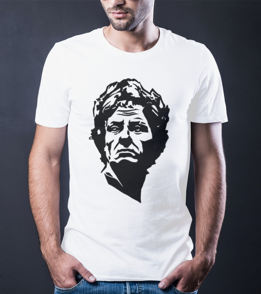 Daily Roman Updates Julius Caesar Line Art Sketch T-Shirt