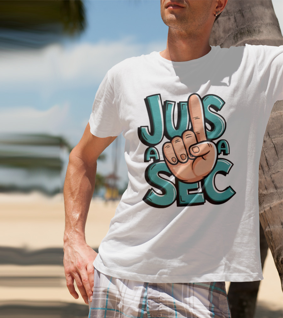 Jus A Sec Finger Gesture Graphic T-Shirt