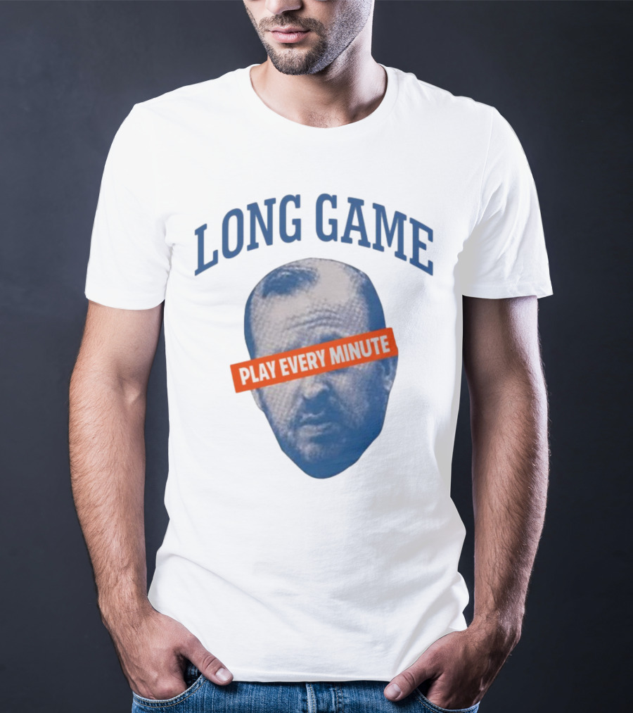 Long Game Play Every Minute Face Print T-Shirt