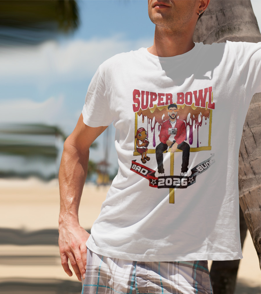 Bad Bunny Super Bowl LX 2026 Cartoon Puerto Rico Benito Bowl T-Shirt