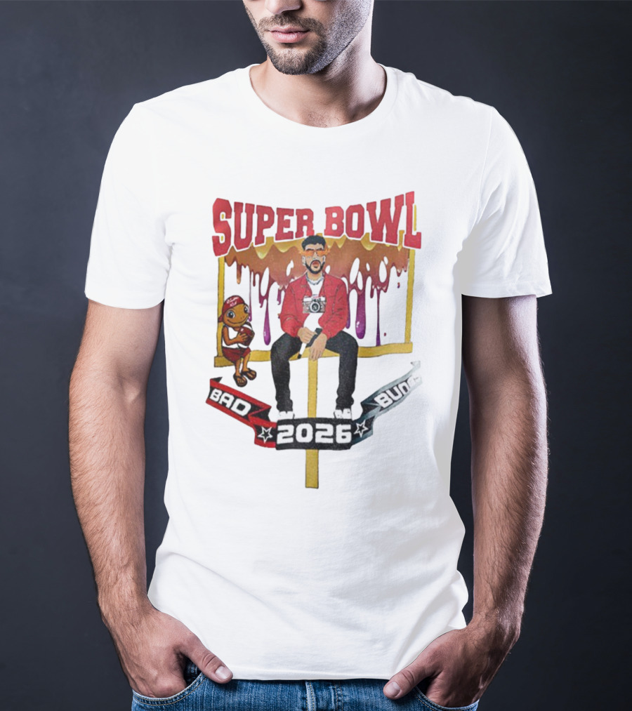 Bad Bunny Super Bowl LX 2026 Cartoon Puerto Rico Benito Bowl T-Shirt
