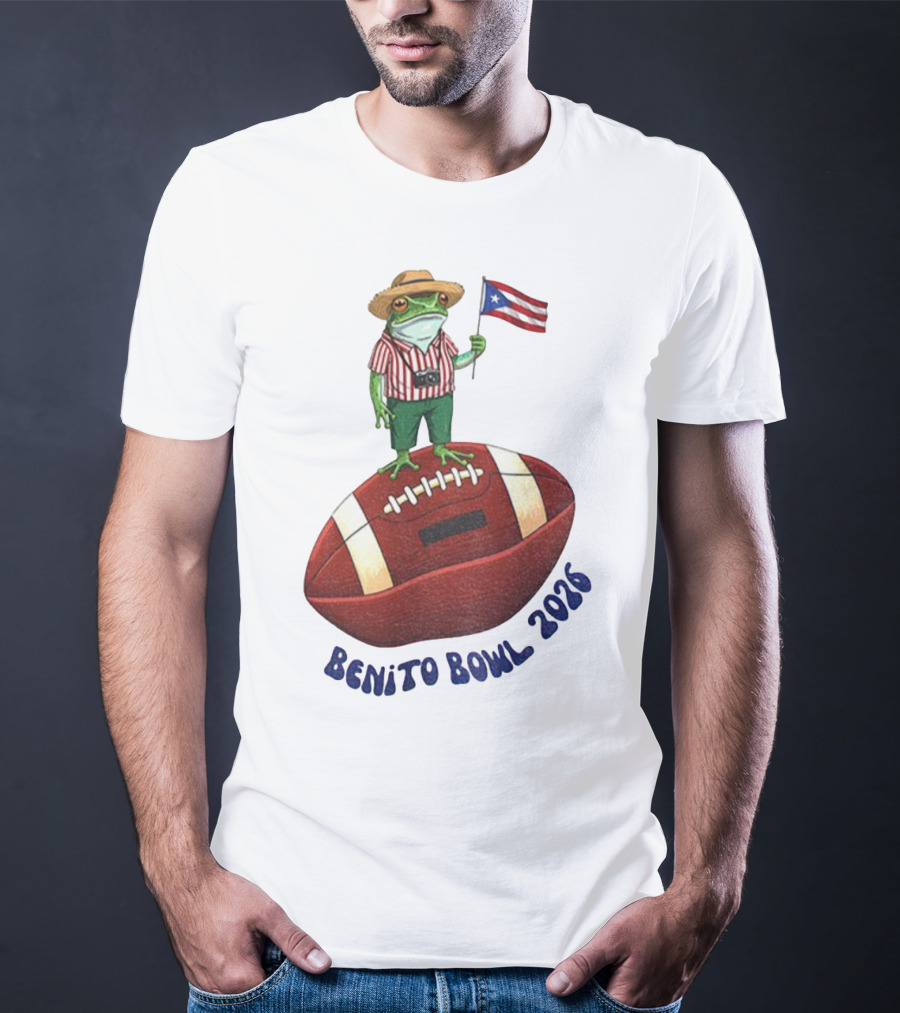 Bad Bunny Puerto Rico Frog Flag Benito Bowl 2026 Football T-Shirt