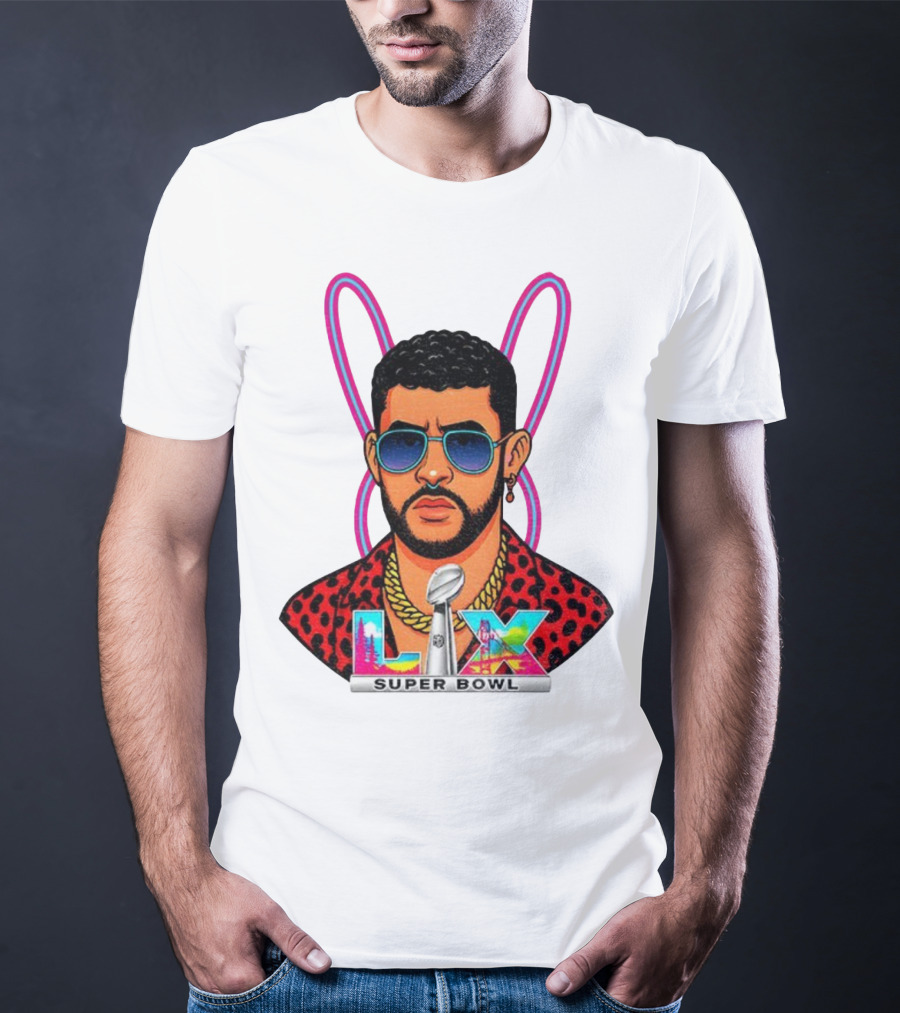Bad Bunny LIX Super Bowl Puerto Rican Pride NFL Football Boricua T-Shirt