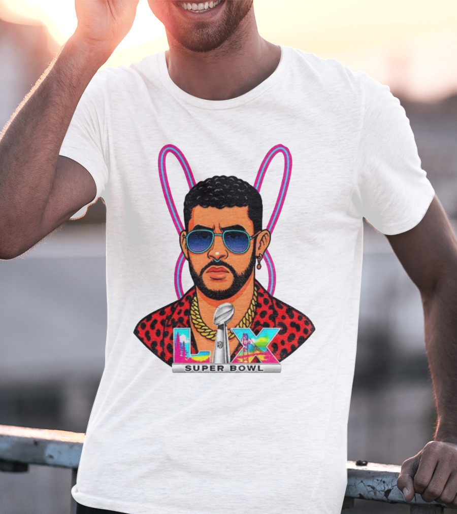 Bad Bunny LIX Super Bowl Puerto Rican Pride NFL Football Boricua T-Shirt
