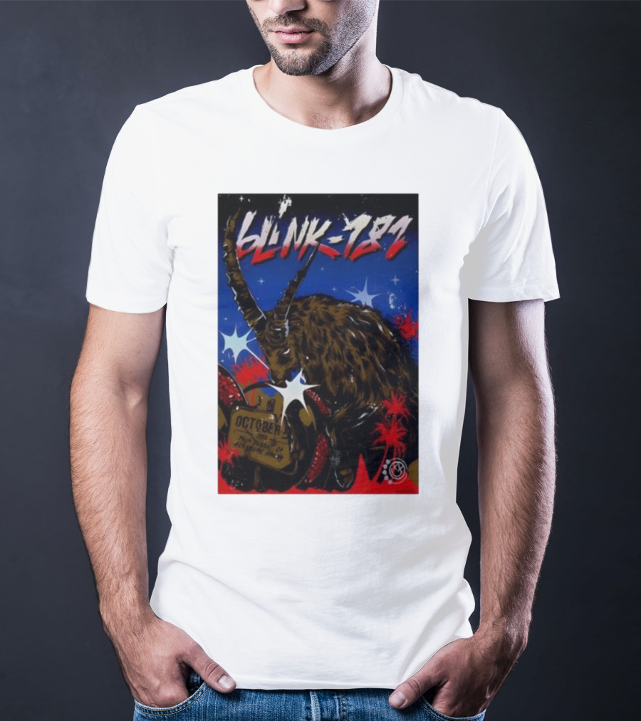 Blink 182 October 5 2025 Palm Desert Goat Starry Night T-Shirt