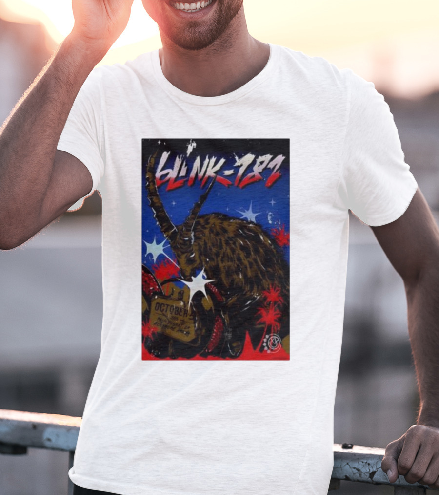 Blink 182 October 5 2025 Palm Desert Goat Starry Night T-Shirt