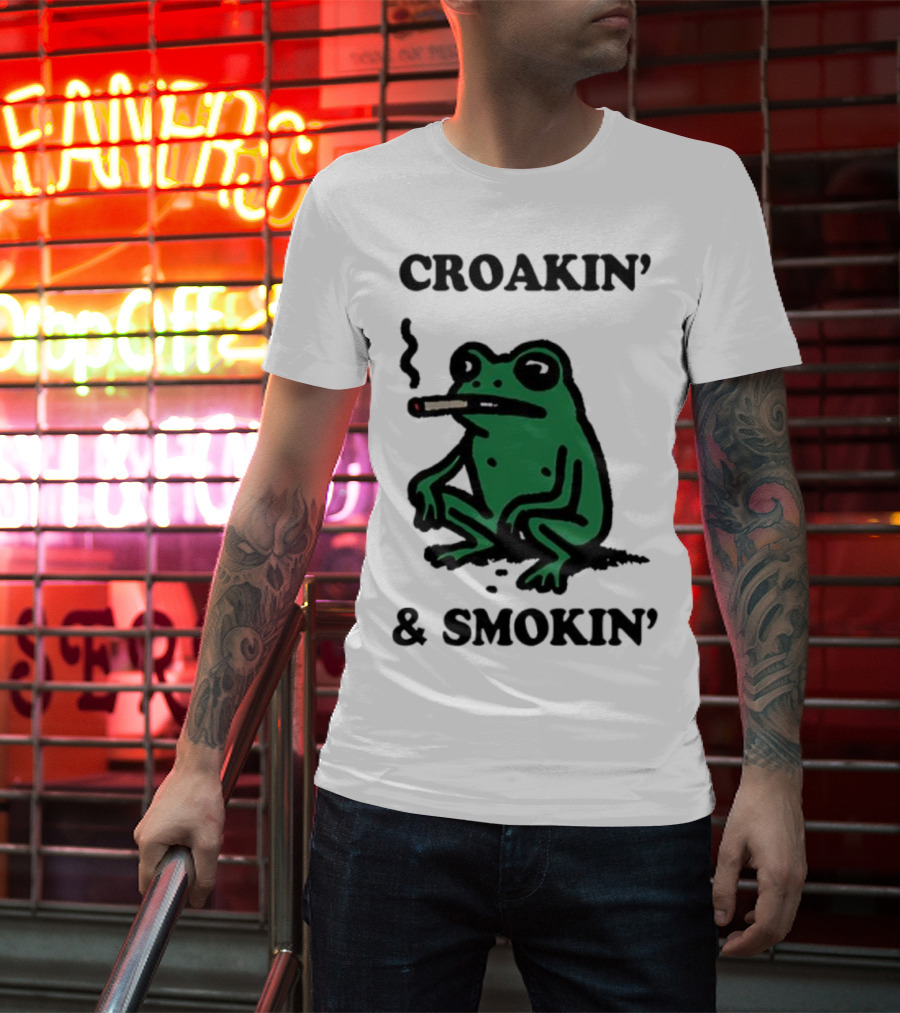 Croakin' And Smokin' Frog With Cigarette T-Shirt