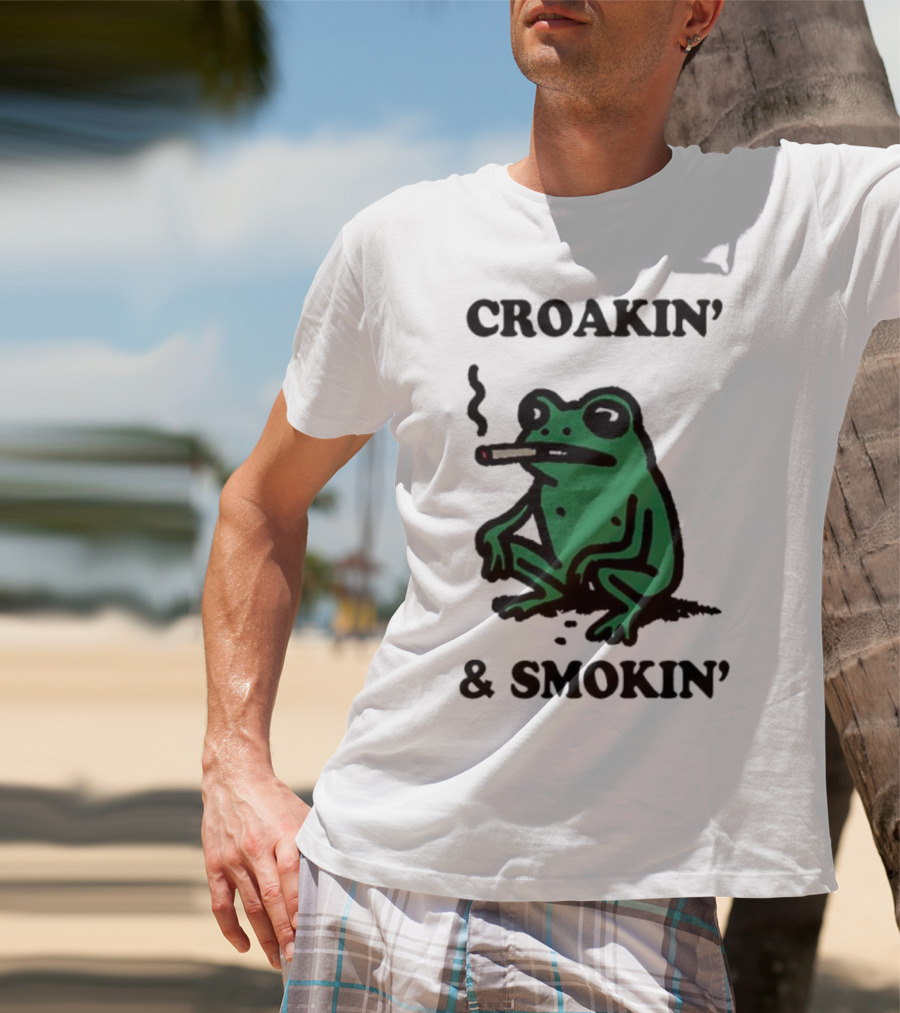 Croakin' And Smokin' Frog With Cigarette T-Shirt