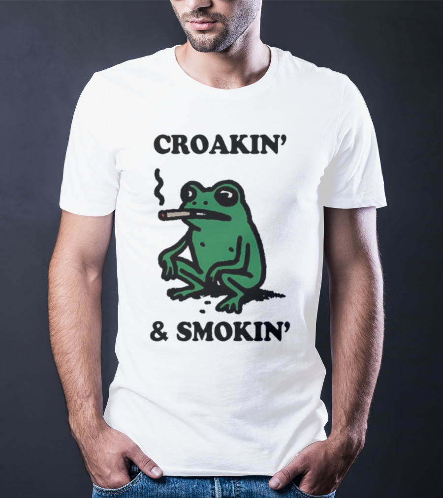 Croakin' And Smokin' Frog With Cigarette T-Shirt