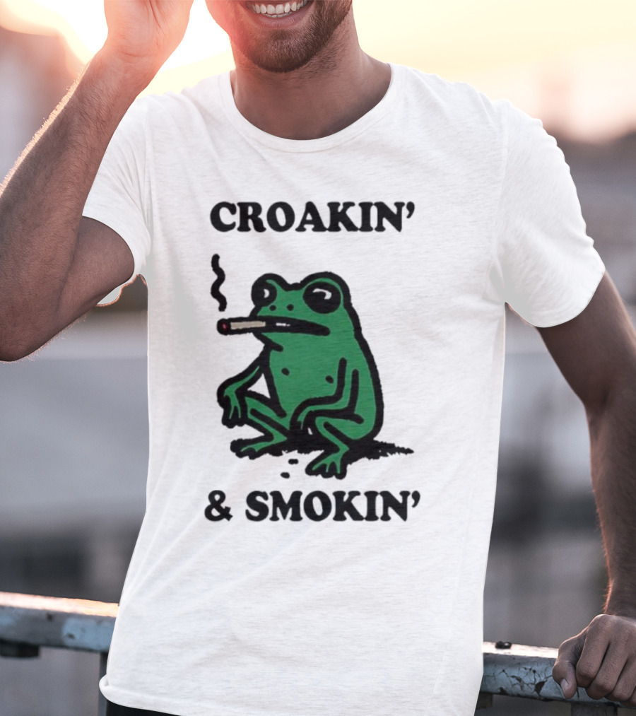 Croakin' And Smokin' Frog With Cigarette T-Shirt