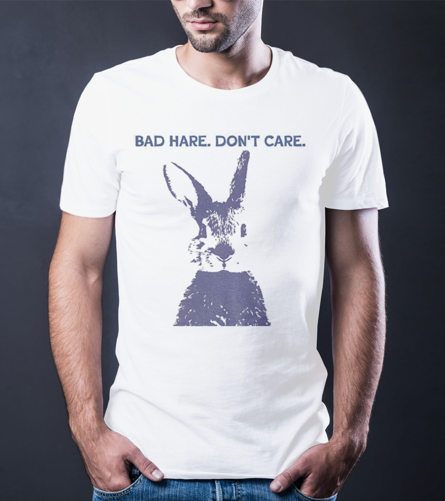Funny Easter Bad Hare Don’t Care Vintage Rabbit Silhouette T-Shirt