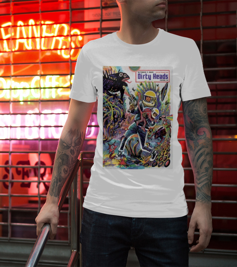 Dirty Heads October 7 2025 The Big Fresno Fair CA Retro Sci-Fi Adventure Alien Theme T-Shirt