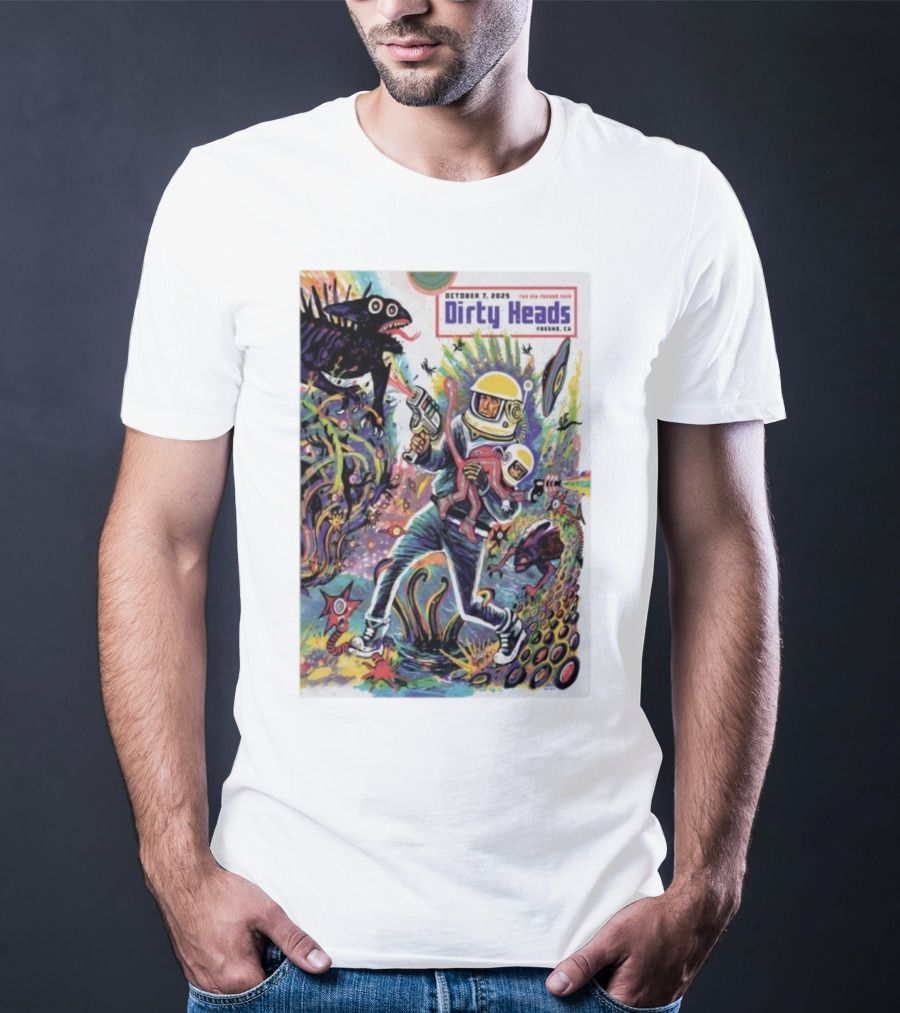 Dirty Heads October 7 2025 The Big Fresno Fair CA Retro Sci-Fi Adventure Alien Theme T-Shirt