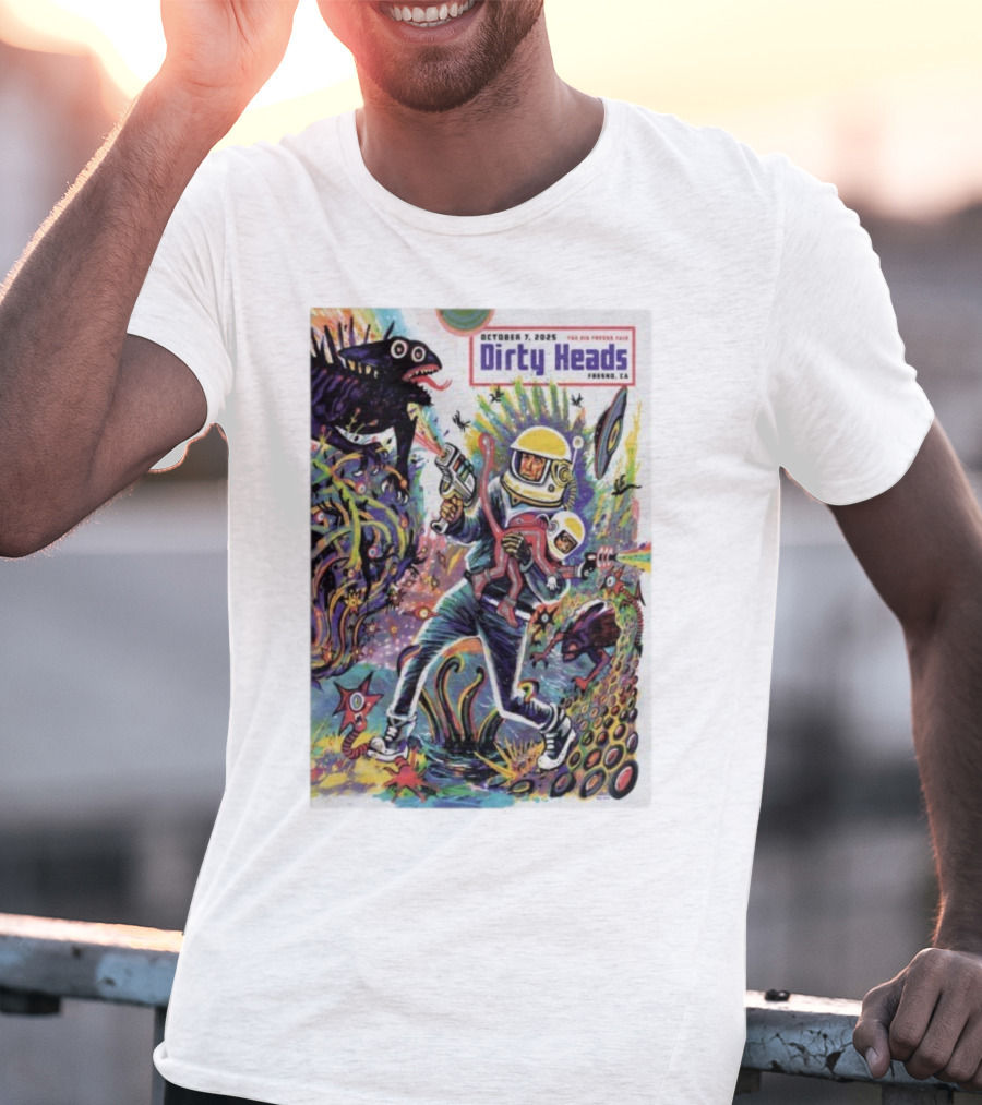 Dirty Heads October 7 2025 The Big Fresno Fair CA Retro Sci-Fi Adventure Alien Theme T-Shirt
