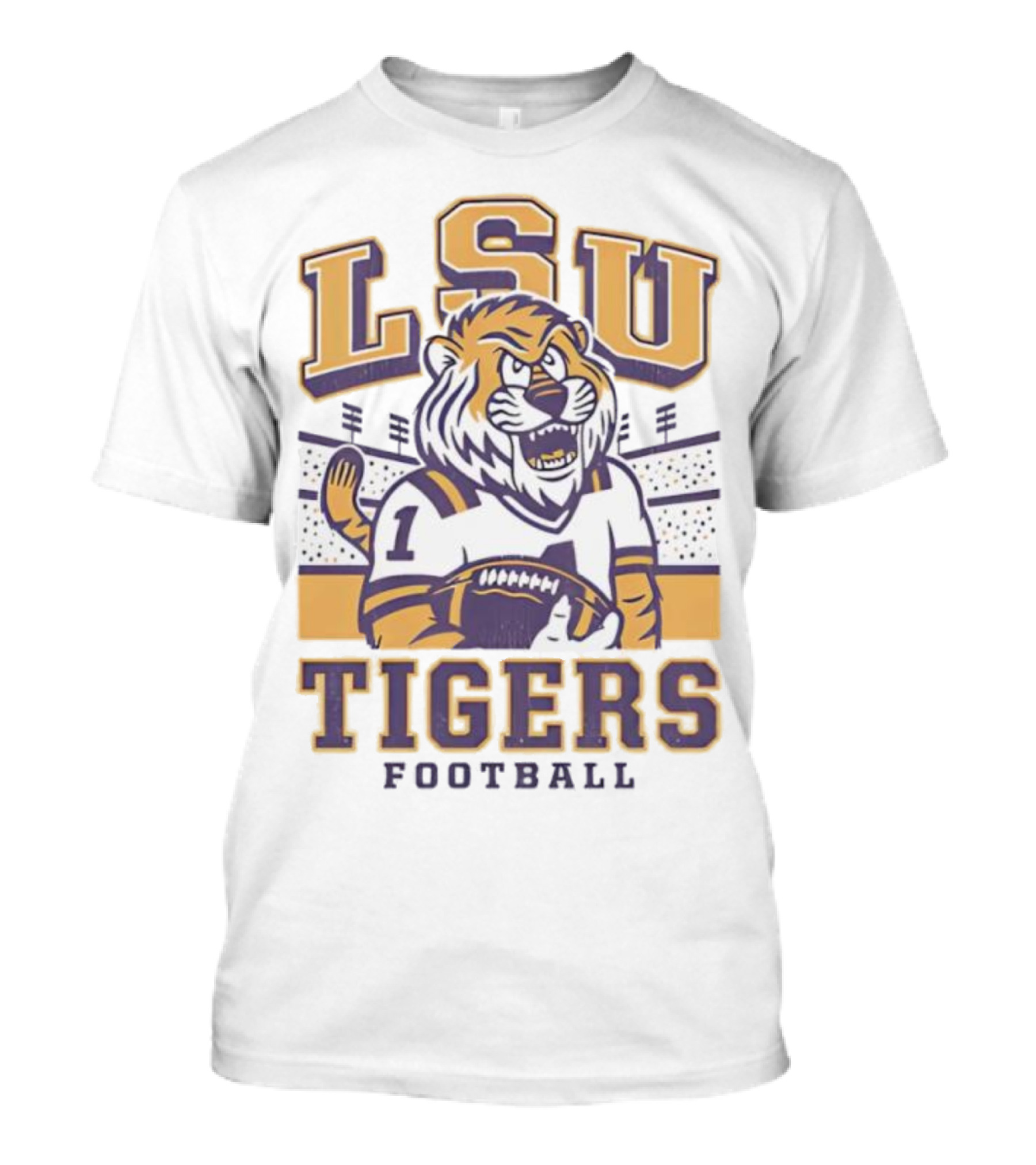 LSU Tigers Football Mike Mascot Stadium QB Number One T-Shirt