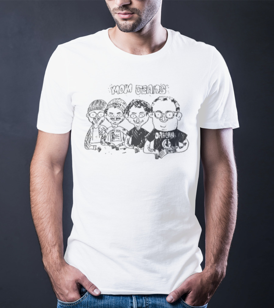 Mom Jeans Band Cartoon Drawing T-Shirt