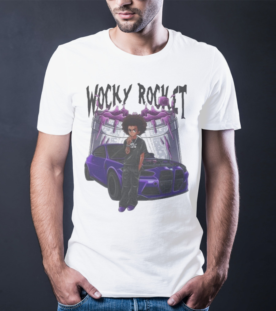 Wocky Rocket SRT Halloween Purple Car Character T-Shirt